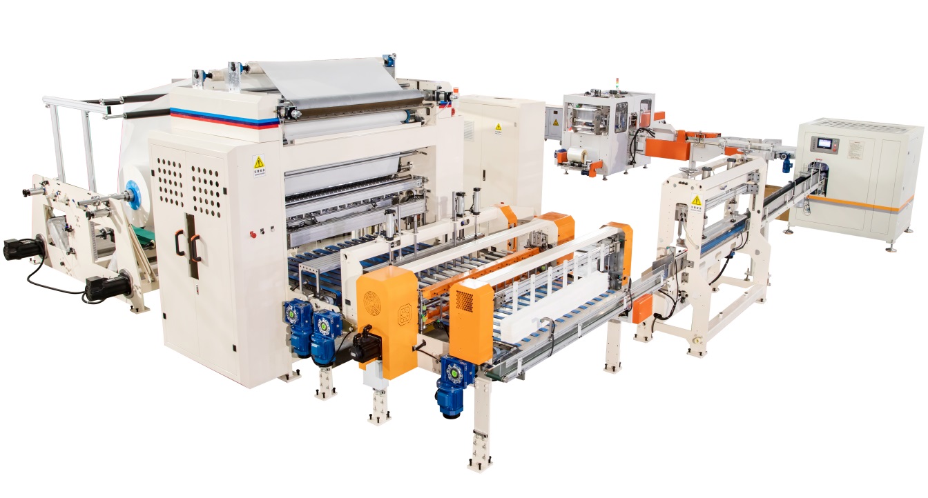 7 lines fully automatic facial tissue production line with automatic transferring
