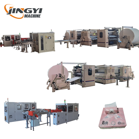 7 Lines Automatic Facial Tissue Paper Production Line with Color Glue Lamination